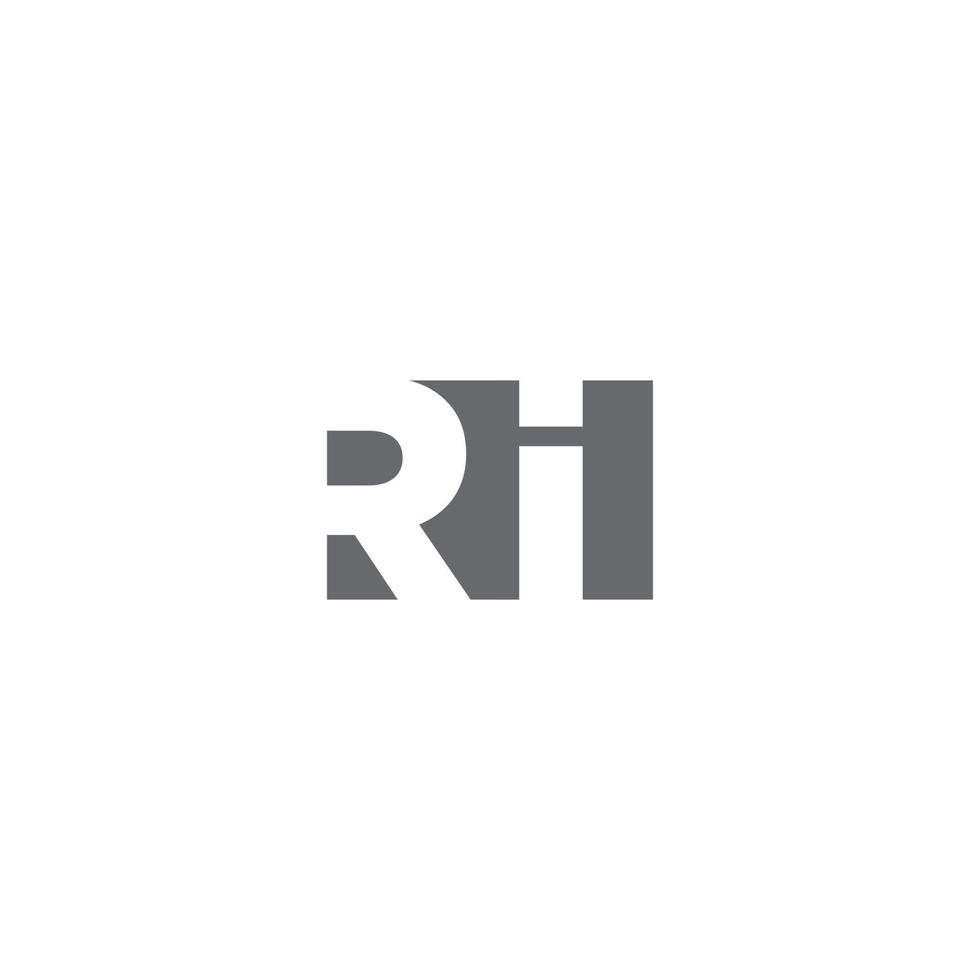 ri-logo monogram met ontwerpsjabloon voor negatieve ruimtestijl vector