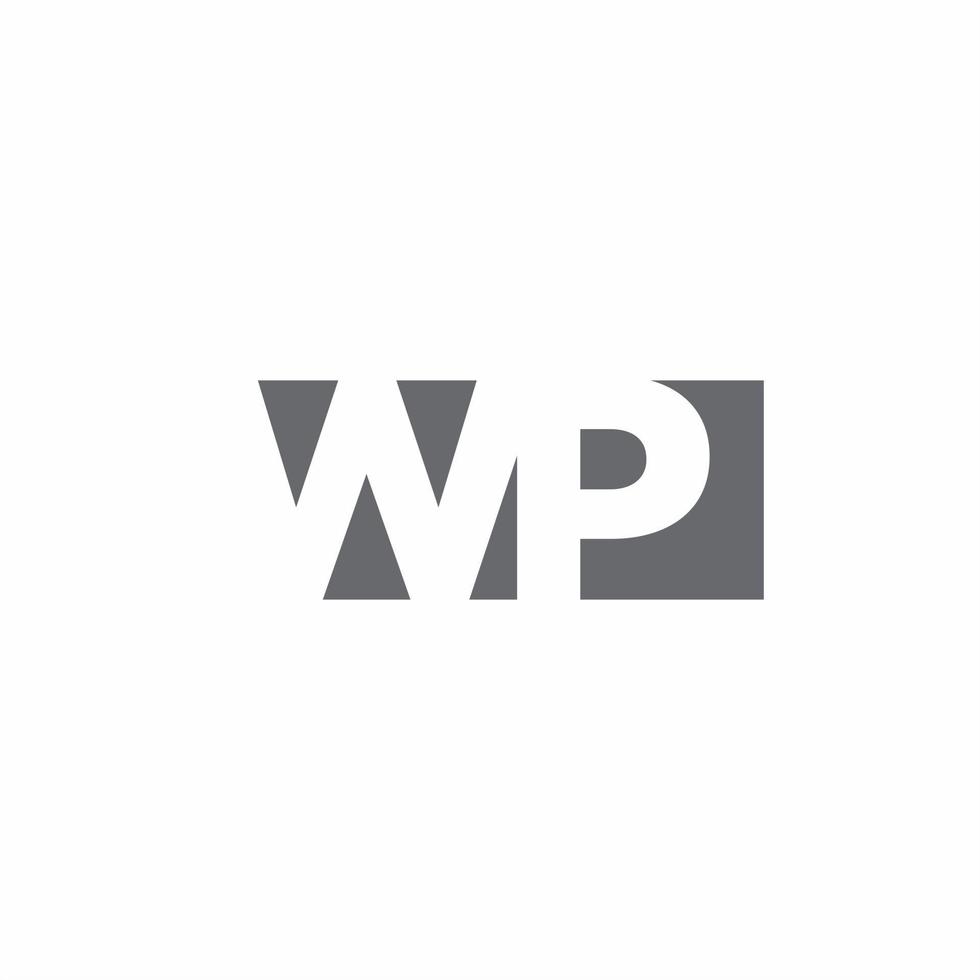 wp logo monogram met ontwerpsjabloon voor negatieve ruimtestijl vector