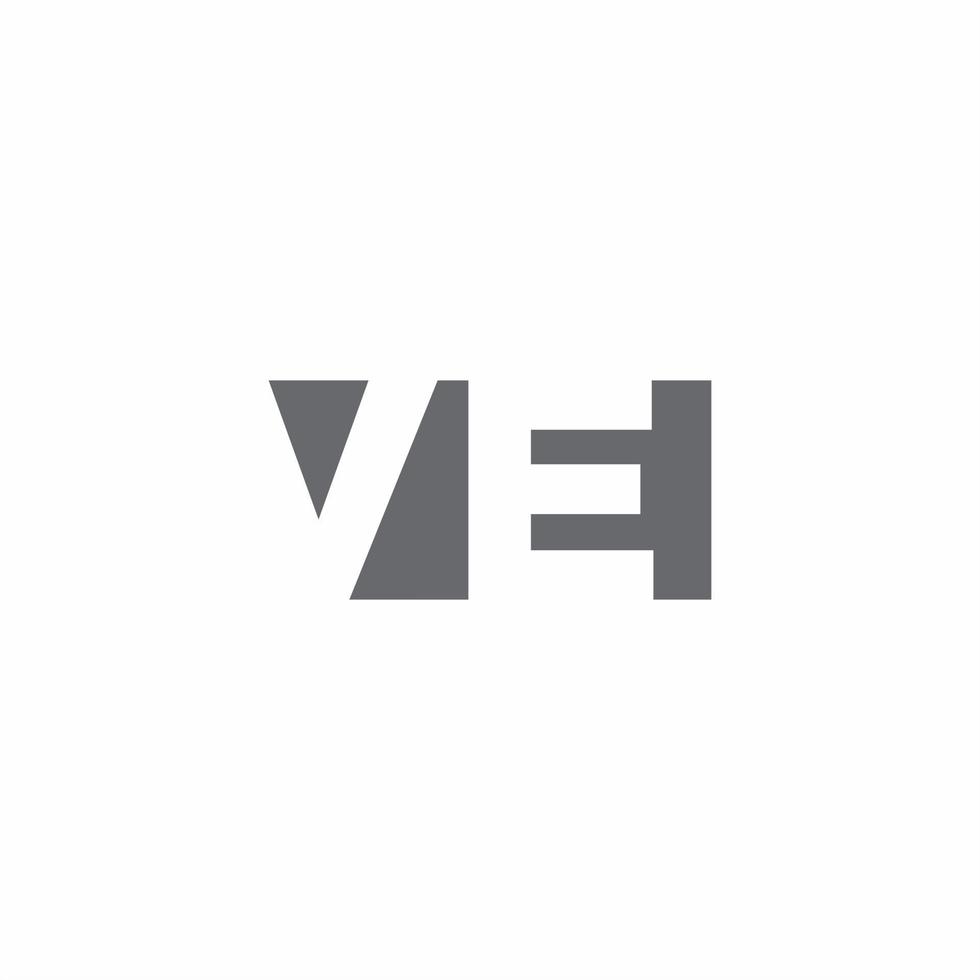 ve logo monogram met negatieve ruimte stijl ontwerpsjabloon vector