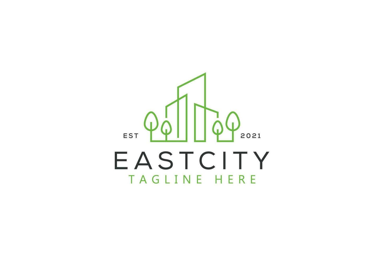 groen gebouw ecologie stad- modern bedrijf logo vector