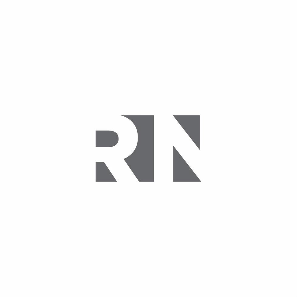 rn logo monogram met ontwerpsjabloon voor negatieve ruimtestijl vector