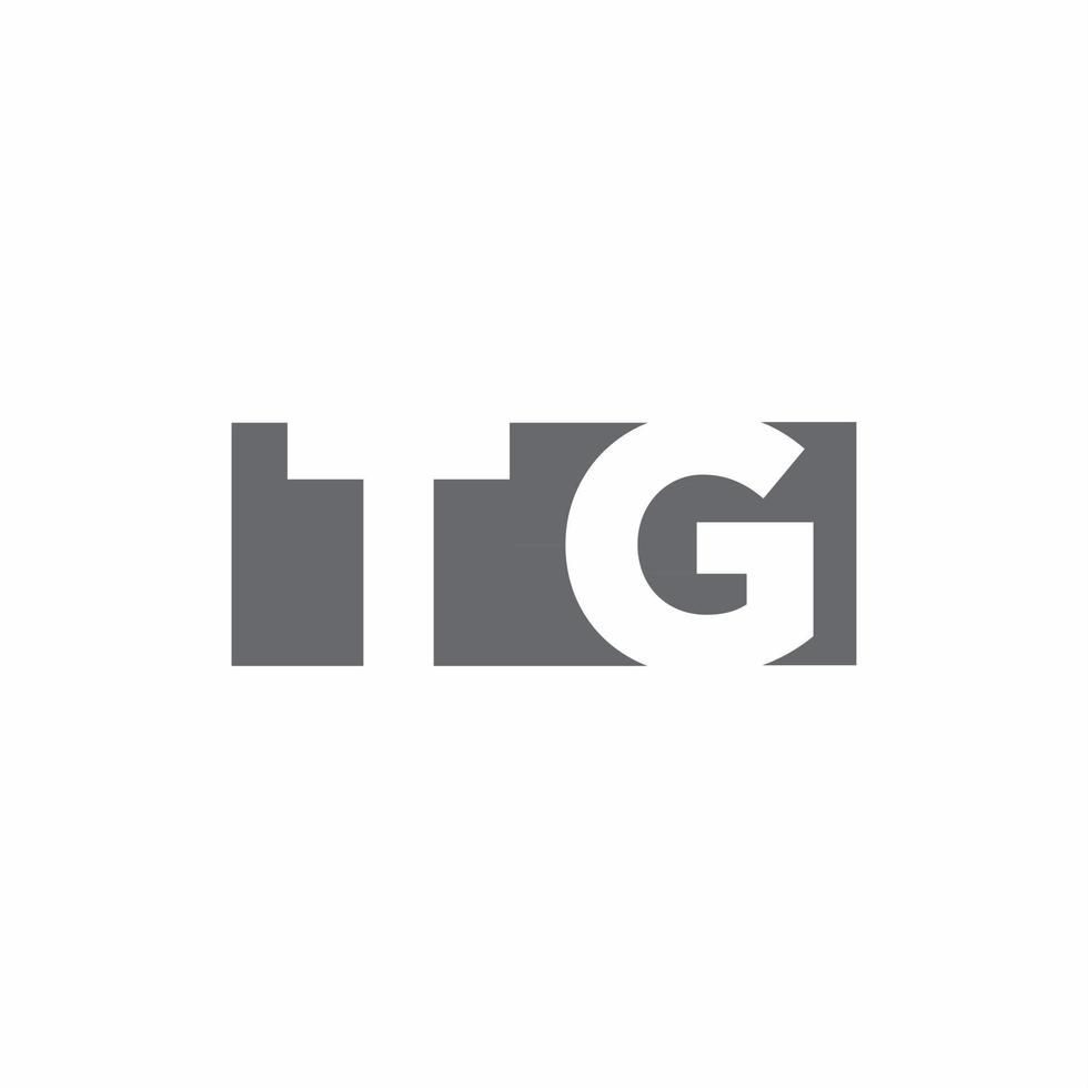 tg-logo monogram met ontwerpsjabloon voor negatieve ruimtestijl vector
