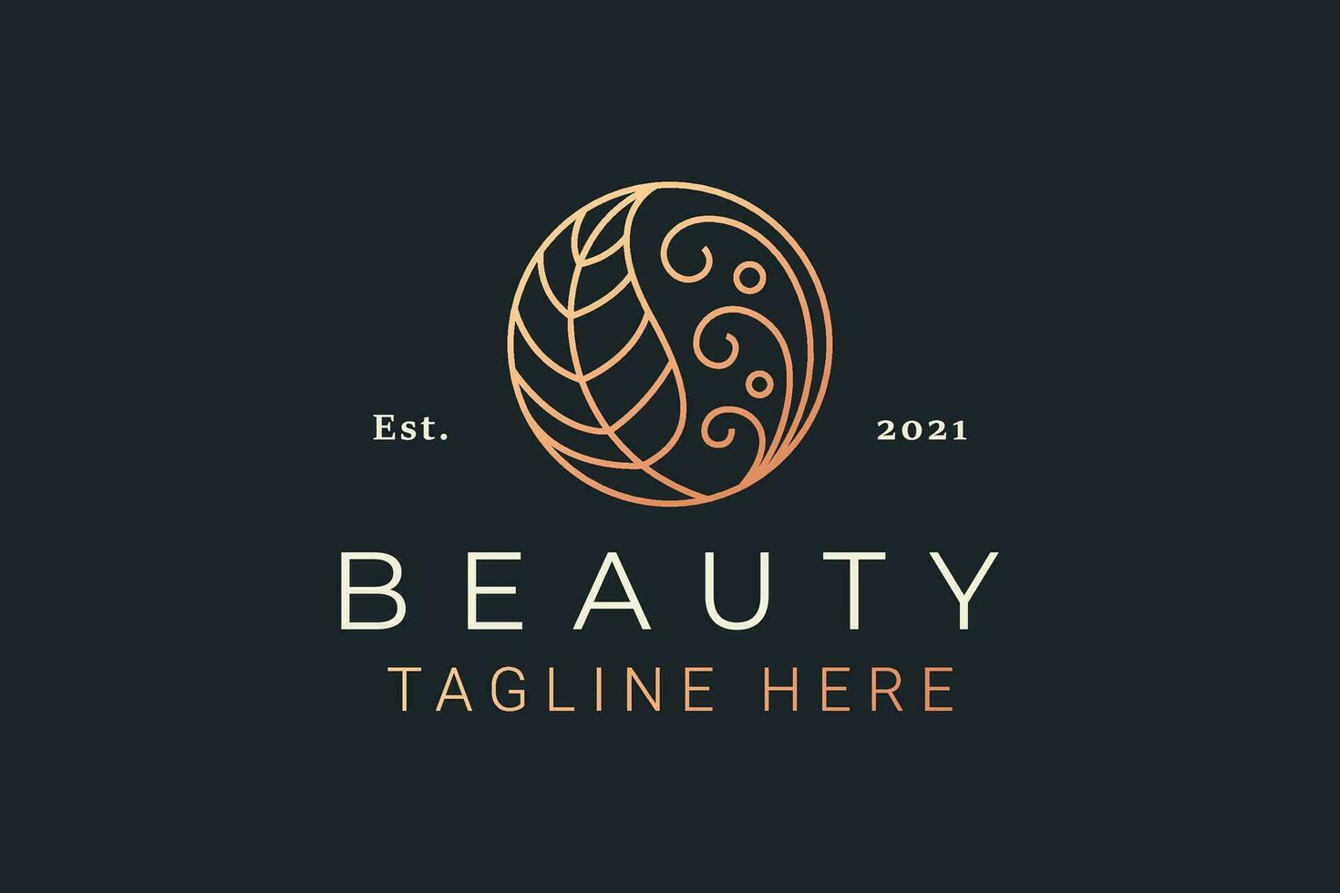 luxe natuur blad logo schoonheid voor mode bedrijf vector