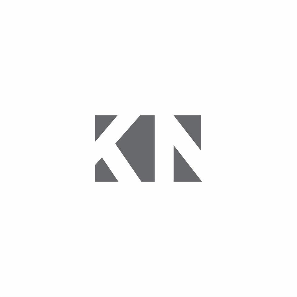 kn logo monogram met ontwerpsjabloon voor negatieve ruimtestijl vector