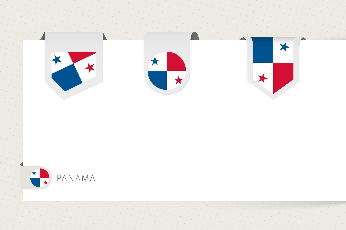 etiket vlag verzameling van Panama in verschillend vorm geven aan. lint vlag sjabloon van Panama vector