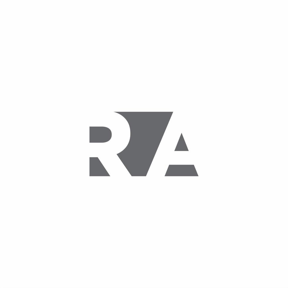 ra logo monogram met ontwerpsjabloon voor negatieve ruimtestijl vector