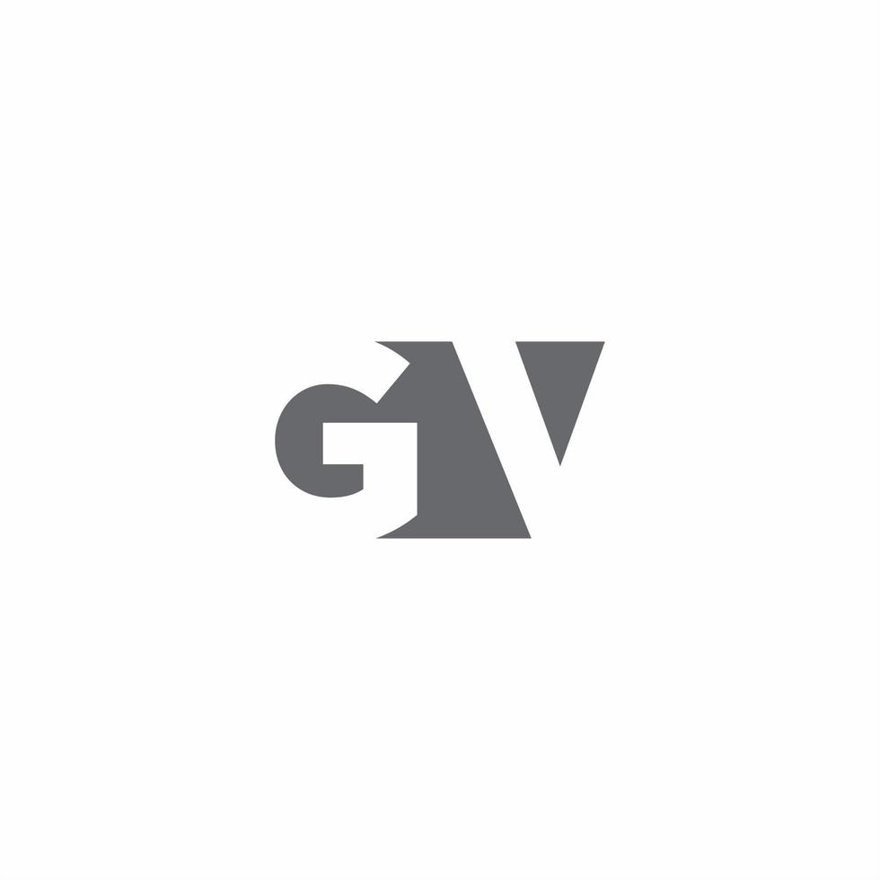 gv logo monogram met ontwerpsjabloon voor negatieve ruimtestijl vector