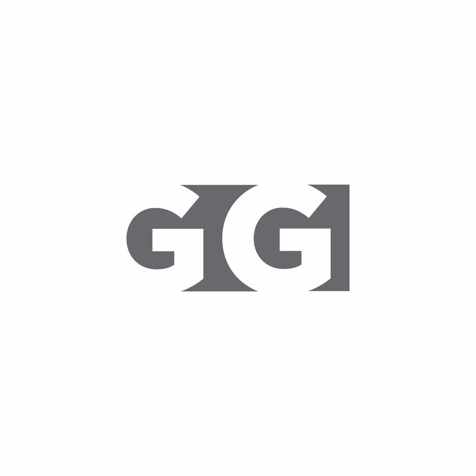 gg logo monogram met ontwerpsjabloon voor negatieve ruimtestijl vector