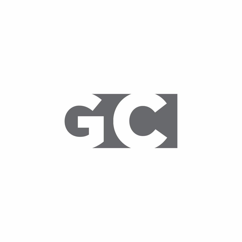 gc logo monogram met ontwerpsjabloon voor negatieve ruimtestijl vector