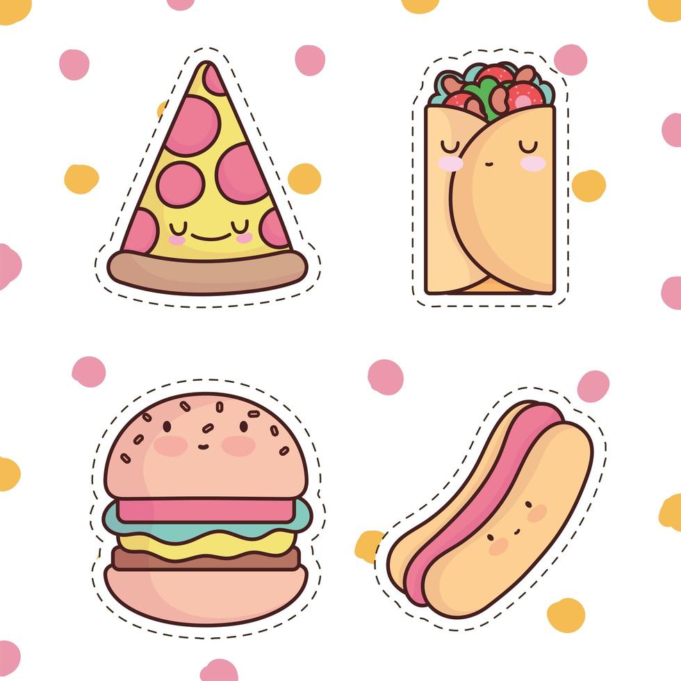 schattig fastfood vector