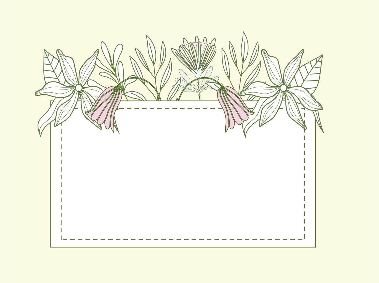 frame gearrangeerde bloemen vector