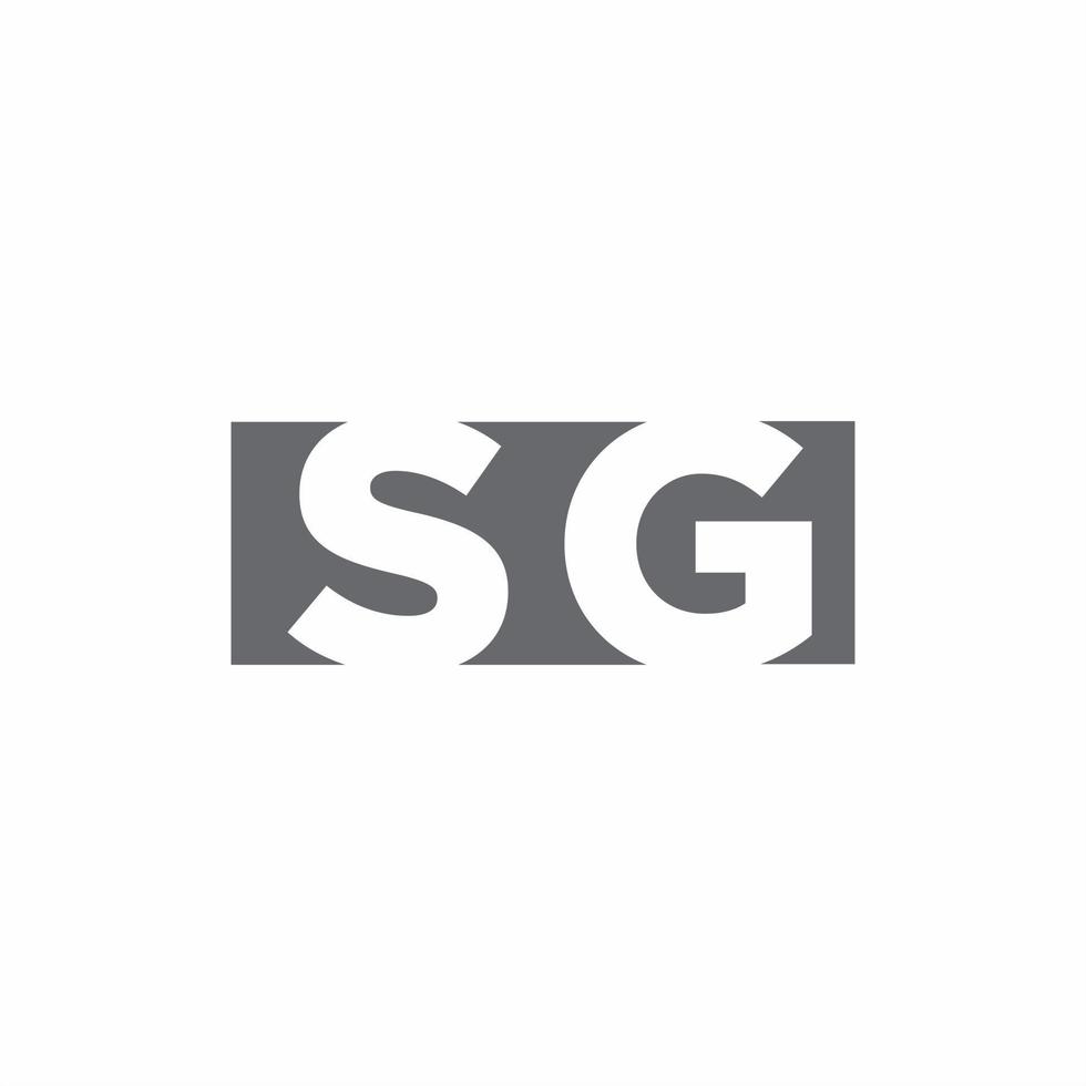 sg logo monogram met ontwerpsjabloon voor negatieve ruimtestijl vector