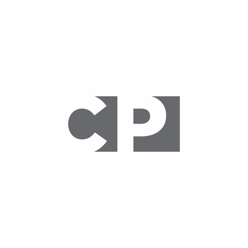 cp-logo monogram met ontwerpsjabloon voor negatieve ruimtestijl vector
