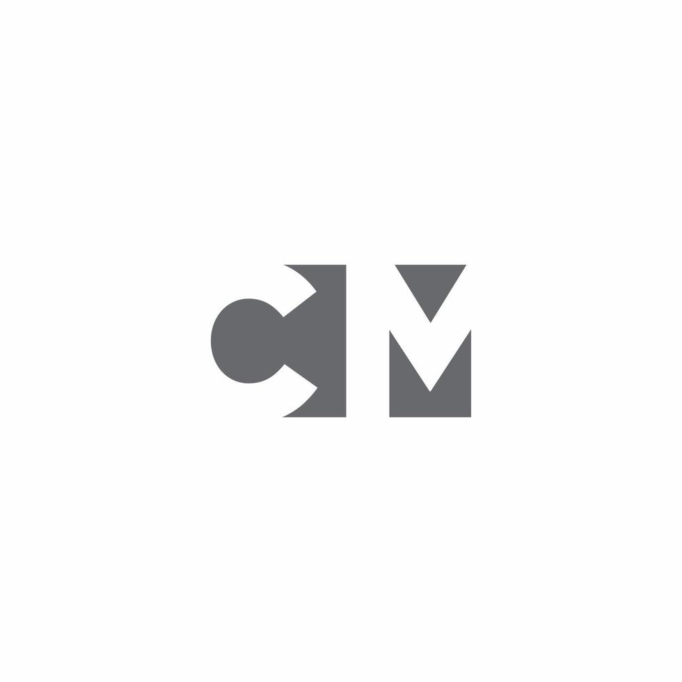 cm logo monogram met ontwerpsjabloon voor negatieve ruimtestijl space vector