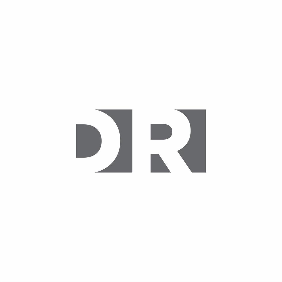 dr logo monogram met ontwerpsjabloon voor negatieve ruimtestijl vector