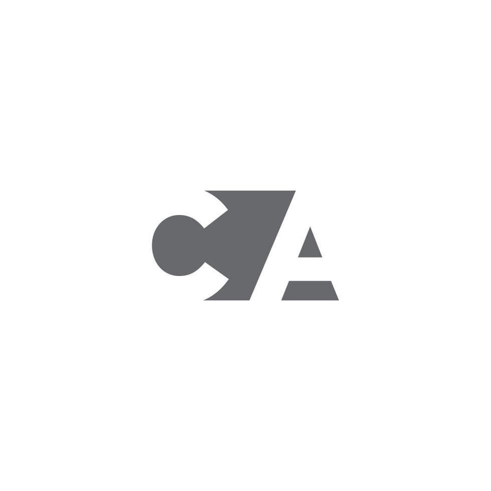 ca logo-monogram met ontwerpsjabloon voor negatieve ruimtestijl vector