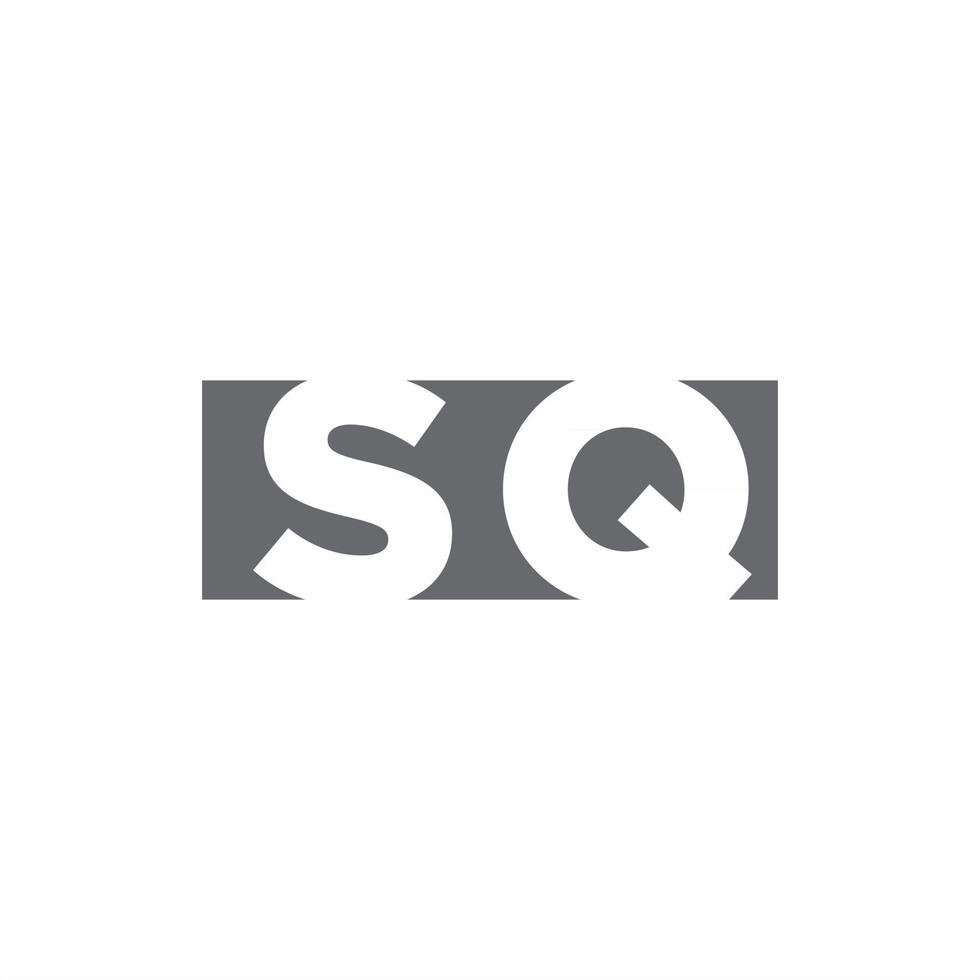 sq logo monogram met ontwerpsjabloon voor negatieve ruimtestijl vector