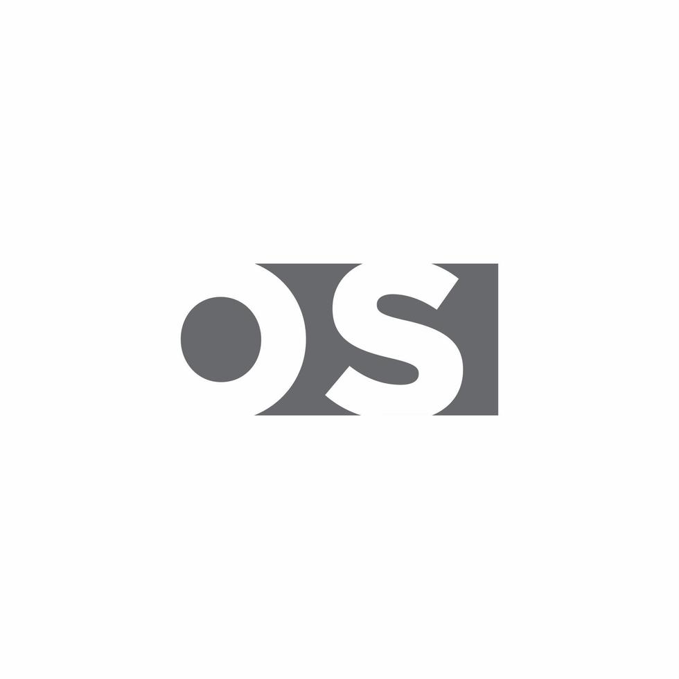 os logo monogram met ontwerpsjabloon voor negatieve ruimtestijl vector