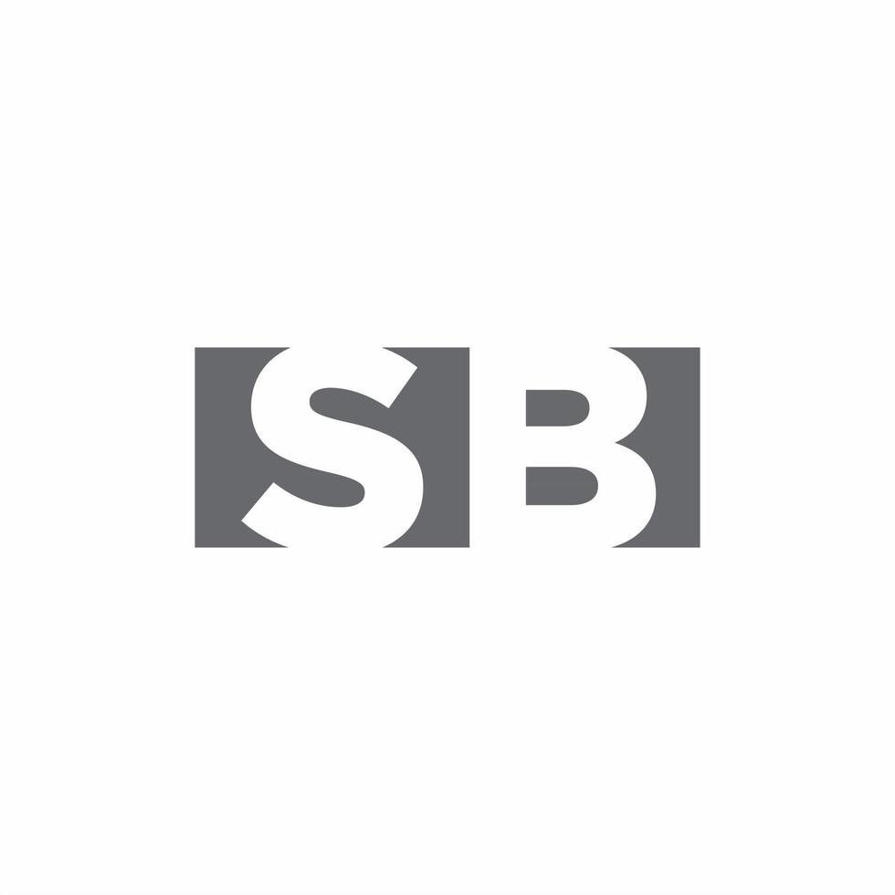 sb logo monogram met ontwerpsjabloon voor negatieve ruimtestijl vector