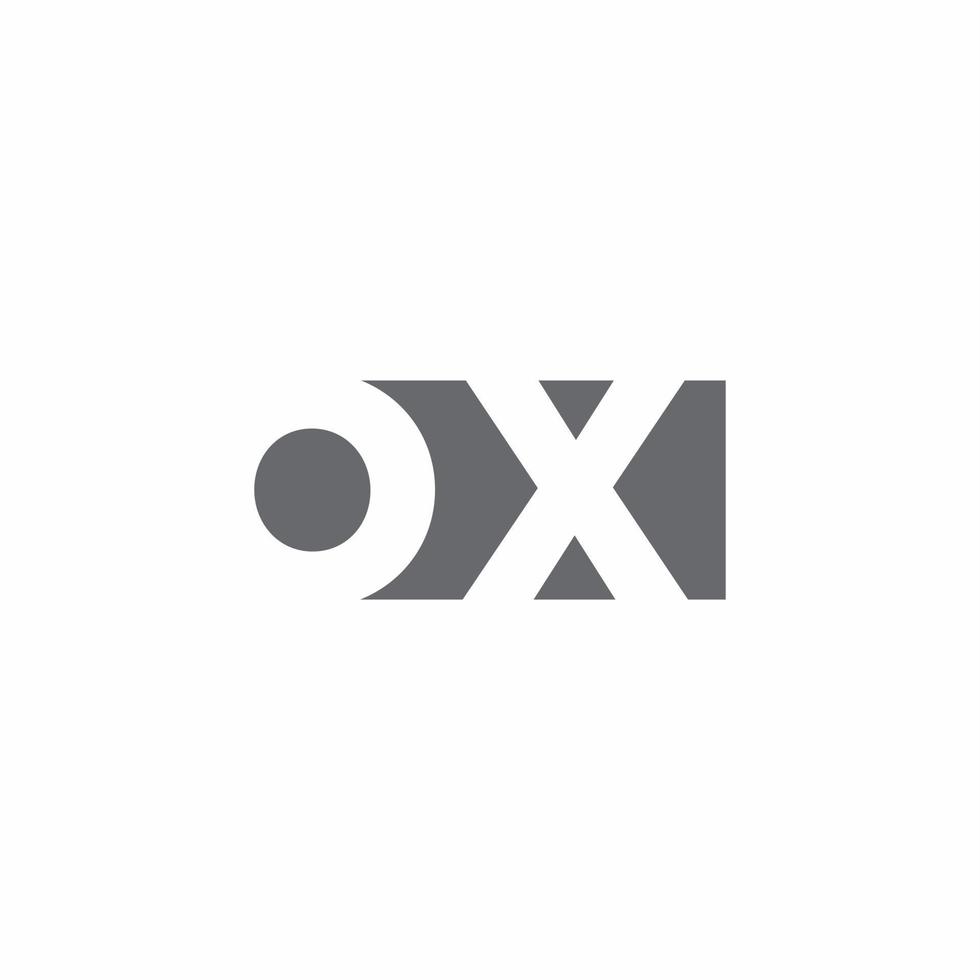 ox logo monogram met ontwerpsjabloon voor negatieve ruimtestijl vector