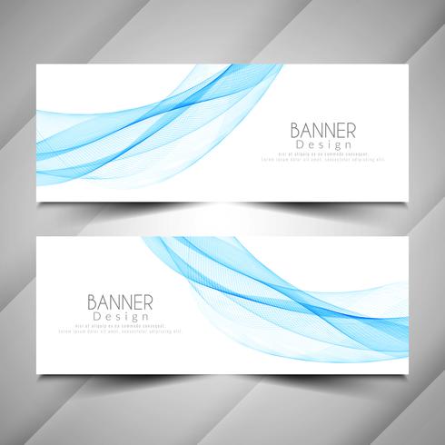 Abstracte elegante stijl golfbanners instellen vector