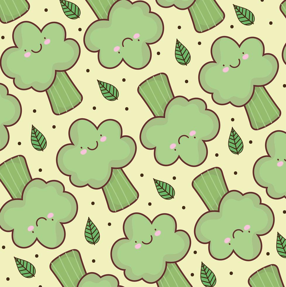 broccoli gezichten patroon vector