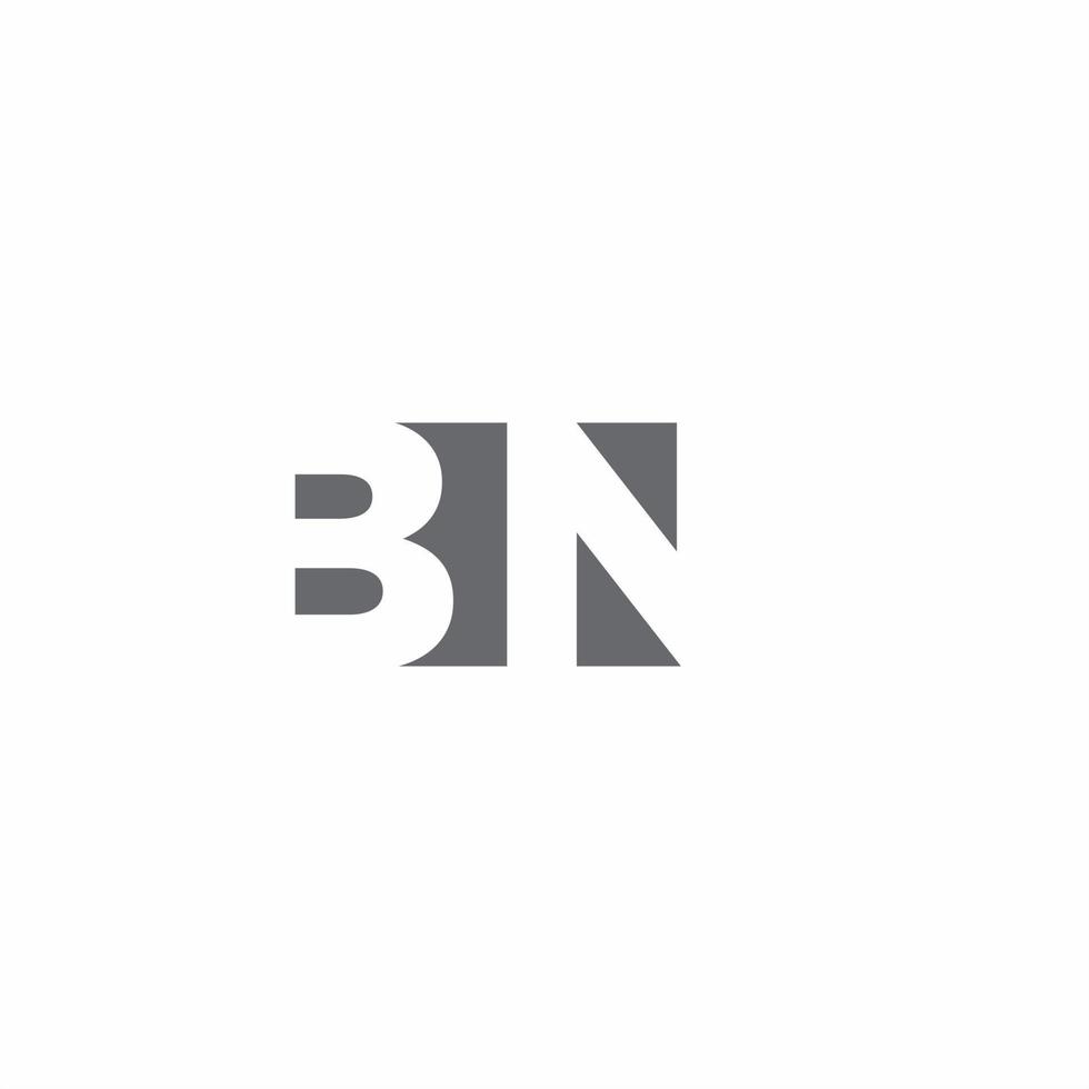 bn logo monogram met ontwerpsjabloon voor negatieve ruimtestijl vector