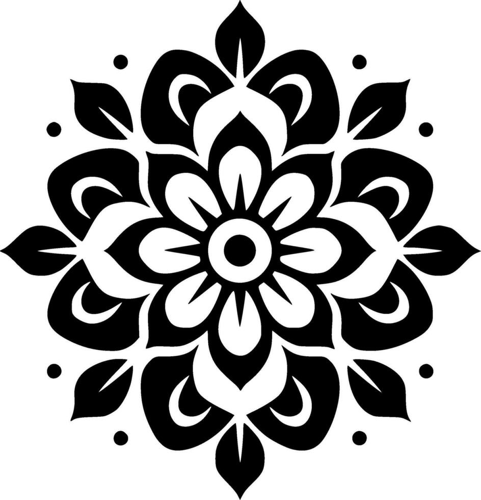 mandala, zwart en wit vector illustratie