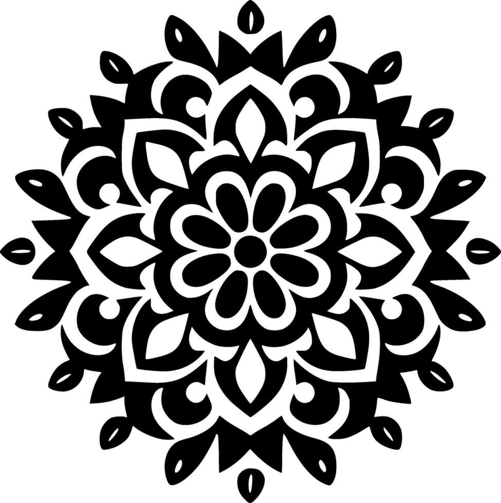 mandala, minimalistische en gemakkelijk silhouet - vector illustratie