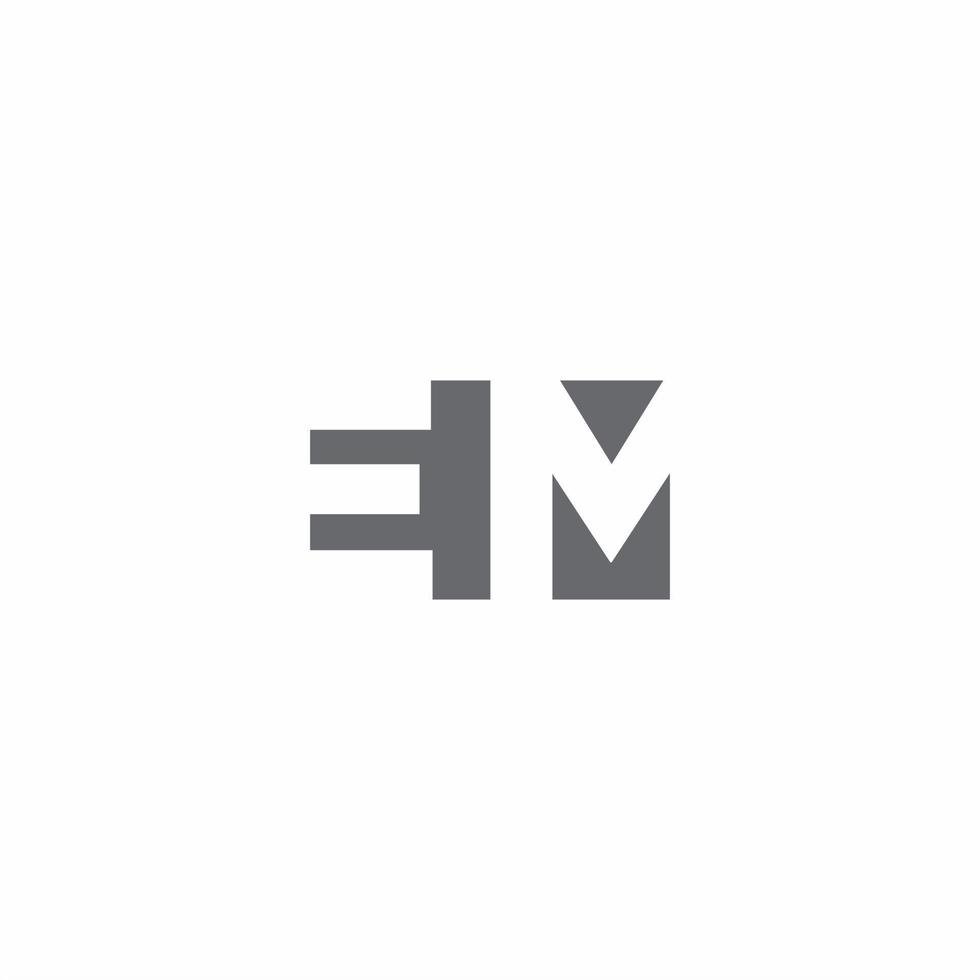 em logo monogram met negatieve ruimte stijl ontwerpsjabloon space vector