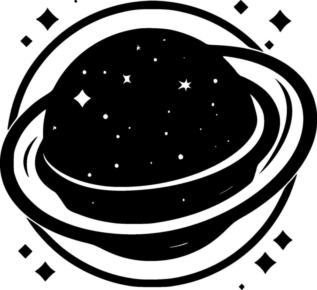 heelal, zwart en wit vector illustratie