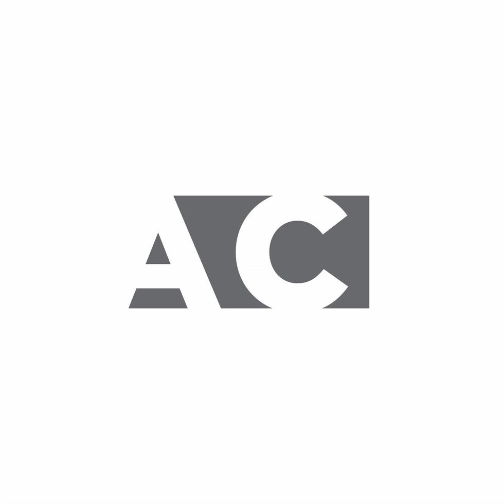 ac logo monogram met ontwerpsjabloon voor negatieve ruimtestijl vector
