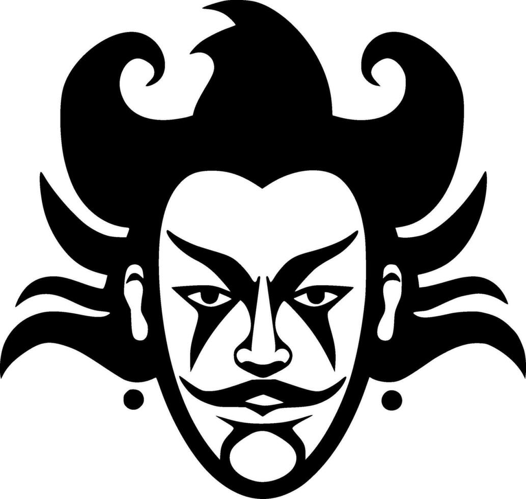clown - minimalistische en vlak logo - vector illustratie