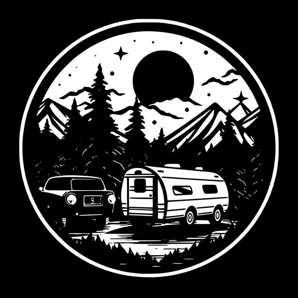 camping - minimalistische en vlak logo - vector illustratie