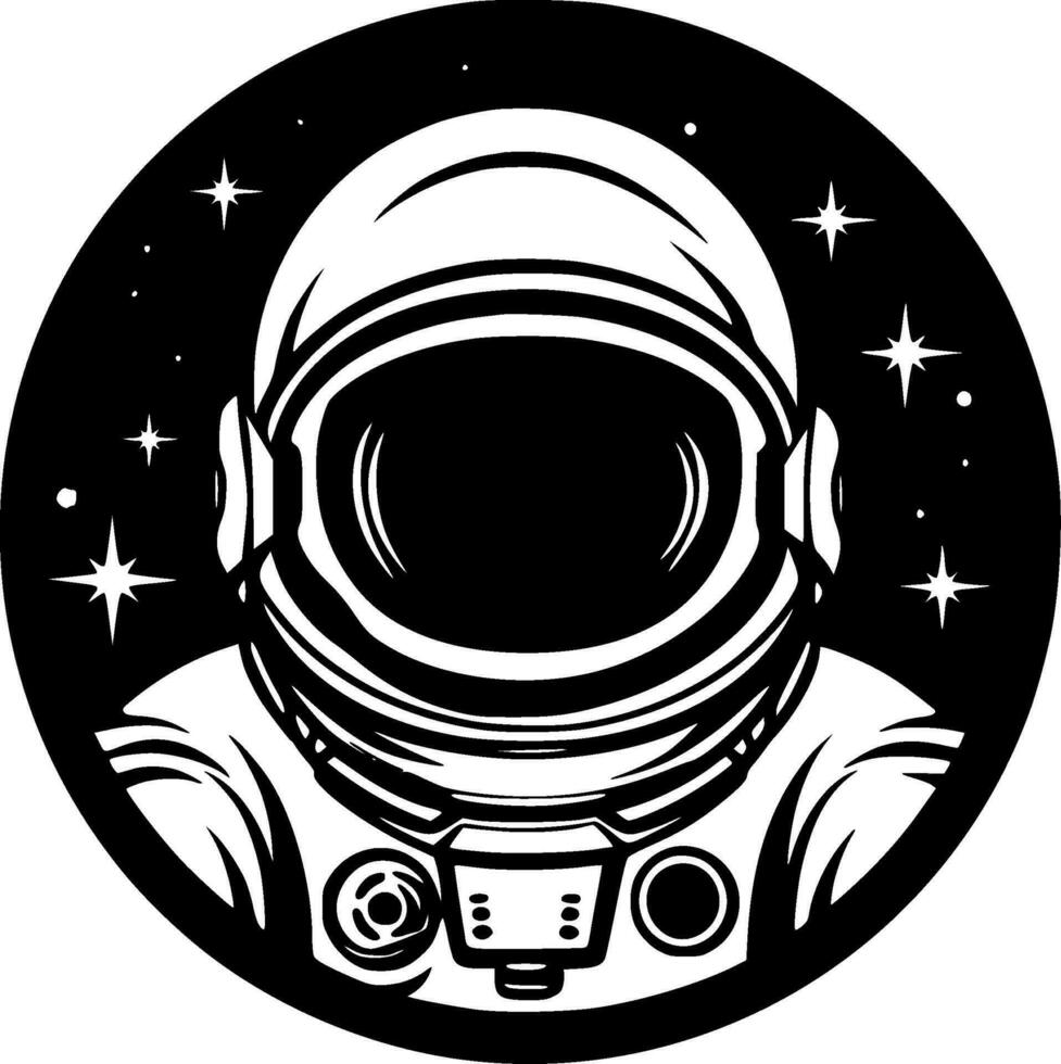 astronaut - minimalistische en vlak logo - vector illustratie