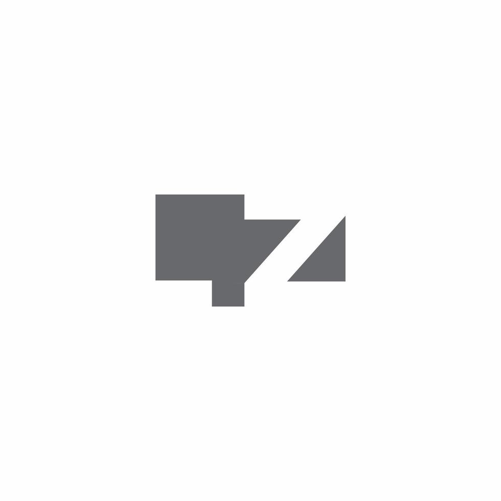 lz-logo monogram met ontwerpsjabloon voor negatieve ruimtestijl vector