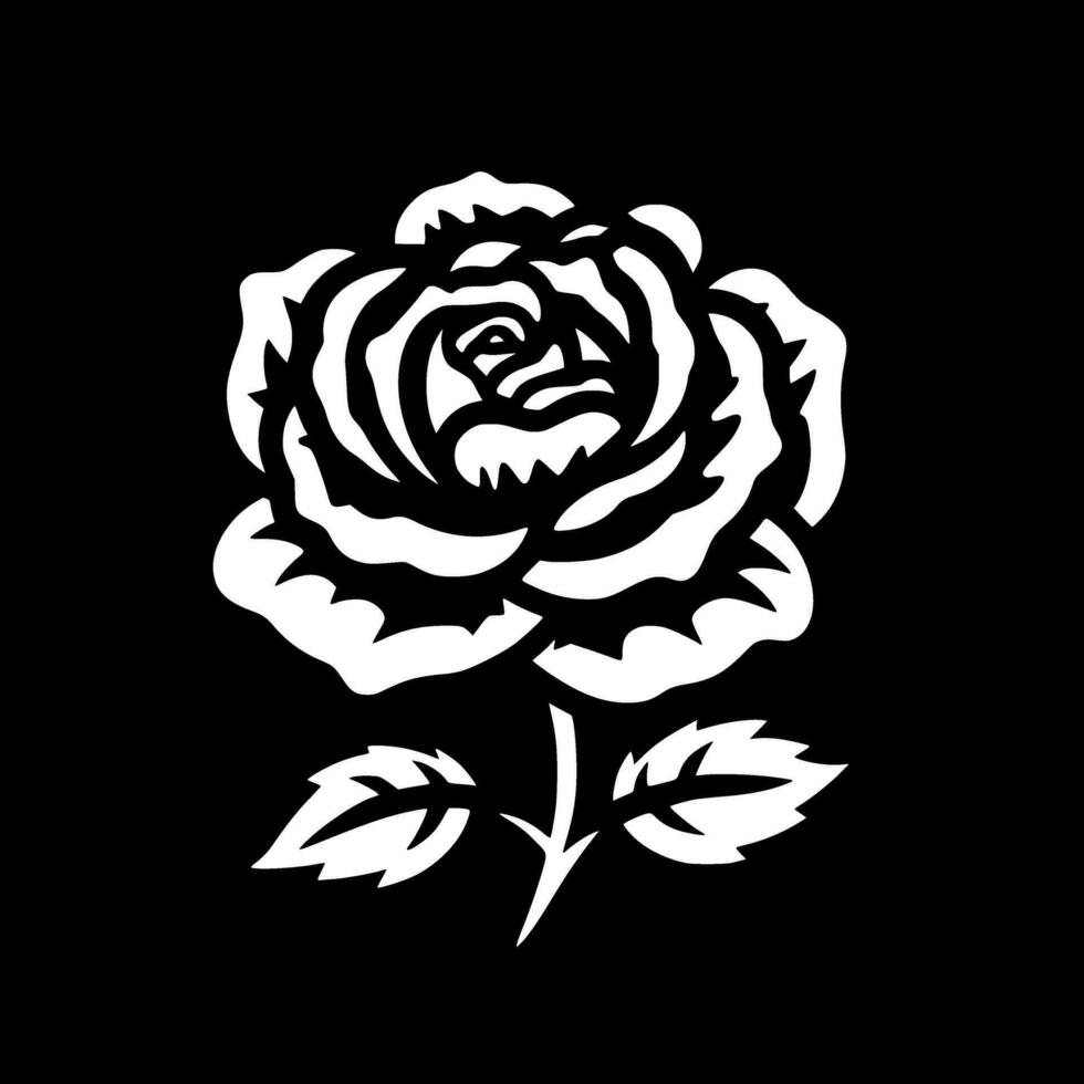 roos, zwart en wit vector illustratie