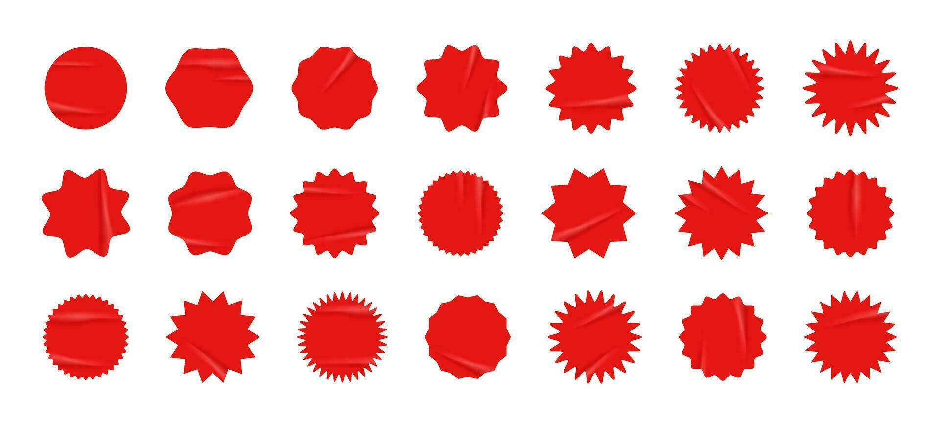 reeks van rood starburst met grunge retro structuur vector illustratie