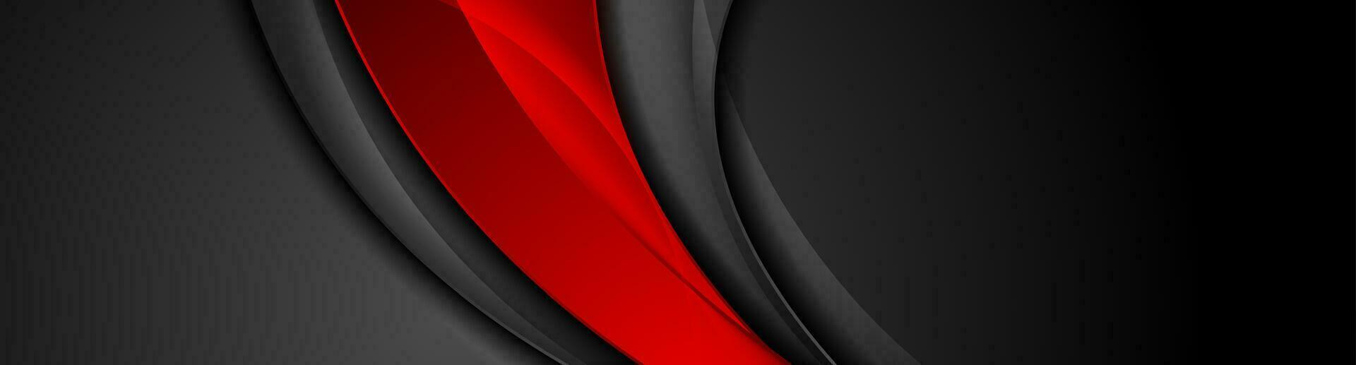 hoog contrast rood zwart abstract tech zakelijke banier ontwerp vector