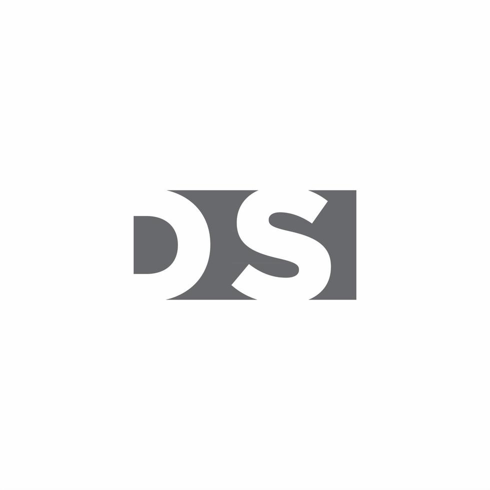 ds logo monogram met ontwerpsjabloon voor negatieve ruimtestijl vector