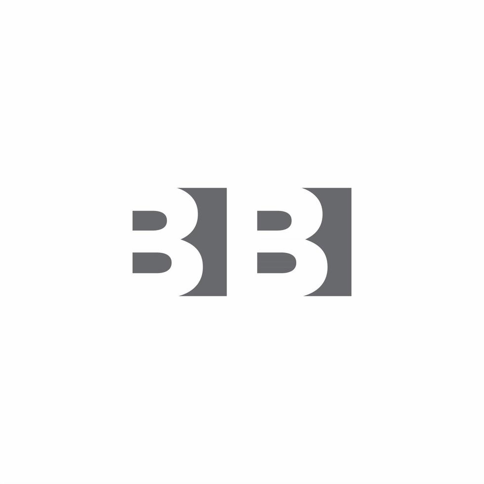 bb logo monogram met ontwerpsjabloon voor negatieve ruimtestijl vector