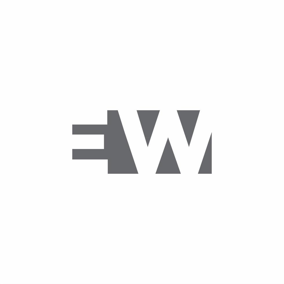 ew logo monogram met ontwerpsjabloon voor negatieve ruimtestijl vector