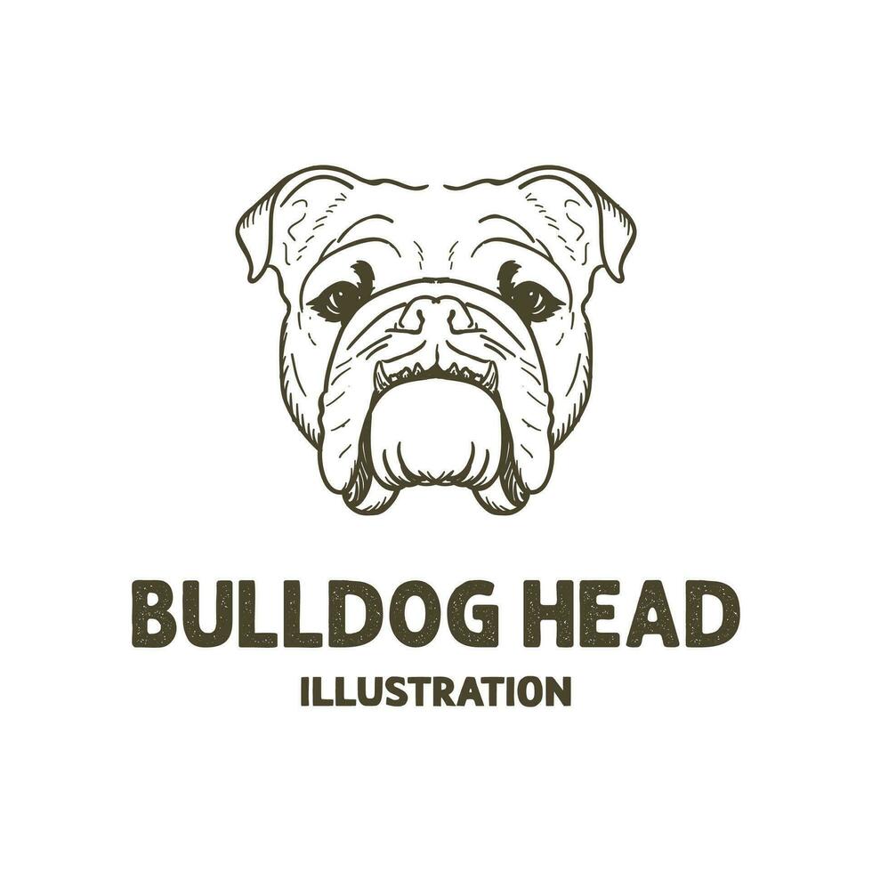 hand- getrokken retro wijnoogst schetsen bulldog hoofd gezicht illustratie ontwerp vector