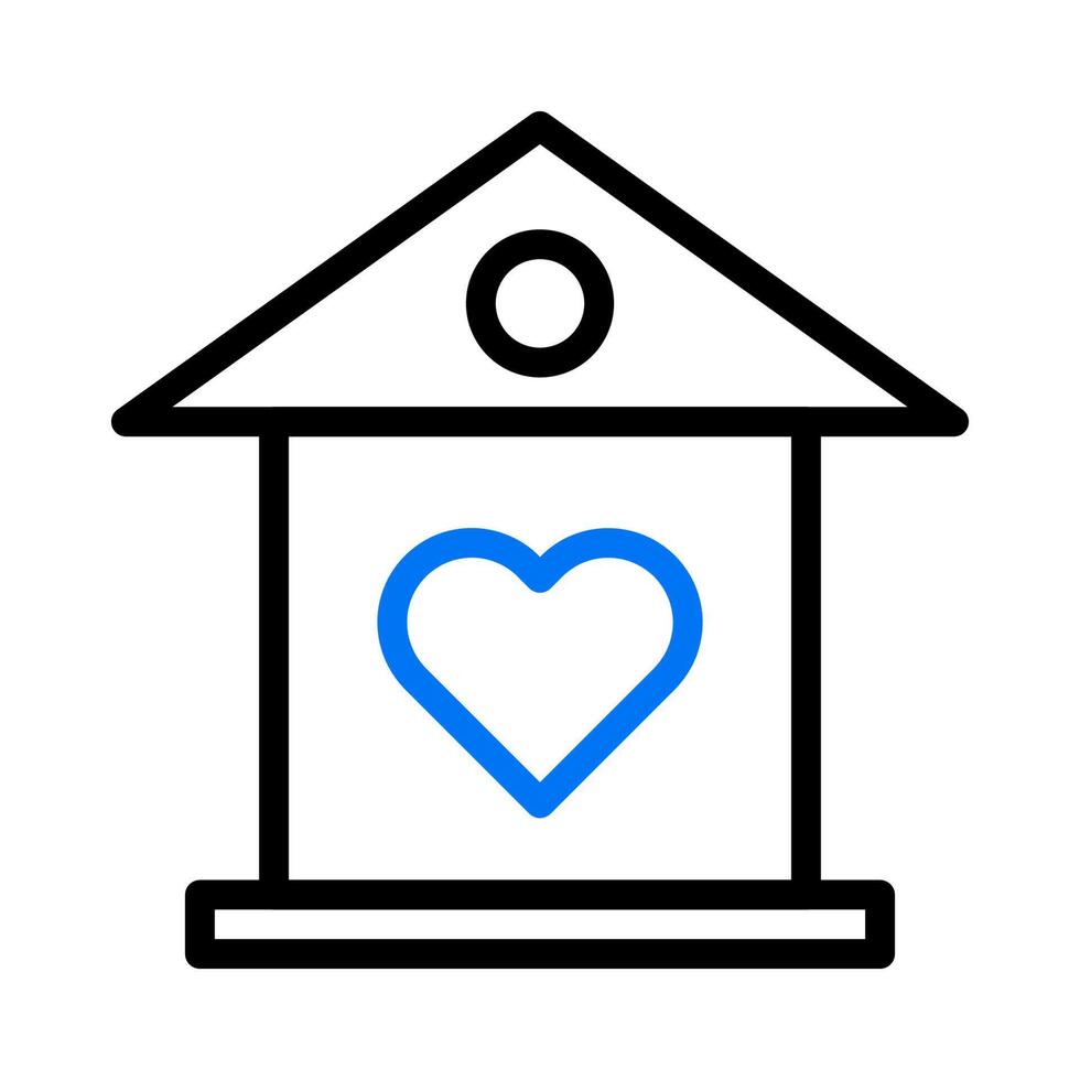 huis liefde icoon duokleur blauw stijl Valentijn illustratie symbool perfect. vector