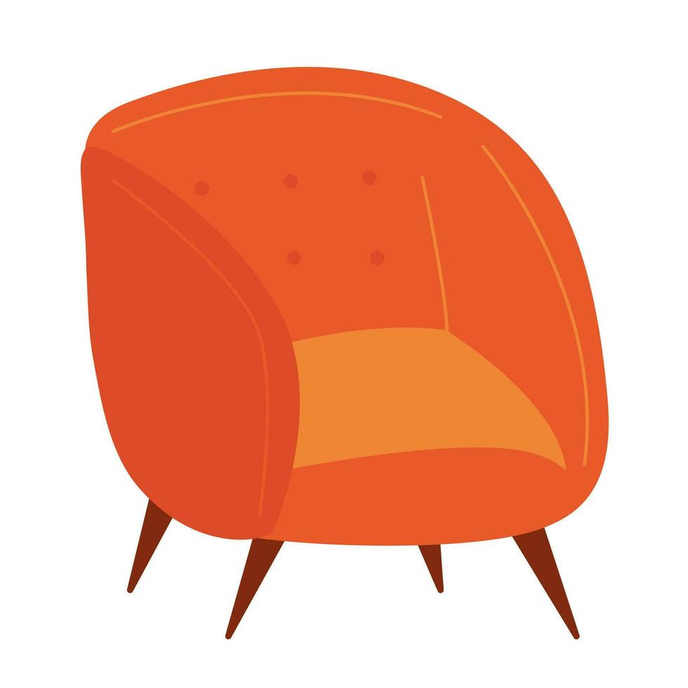 vector fauteuil vlak stijl illustratie. knus fauteuil in boho stijl vector clip art