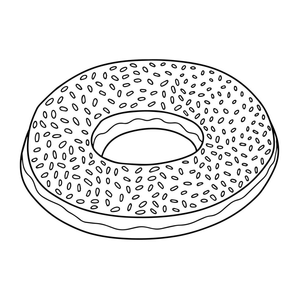 vector rubber ring in donut vorm geven aan. hand- getrokken donut rubber ring