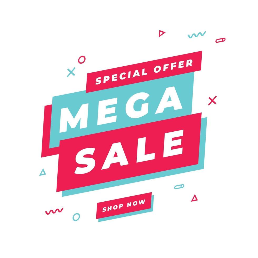mega sale-sjabloon voor spandoek, speciale aanbieding voor grote verkoop. einde van het seizoen speciale aanbieding banner. vector
