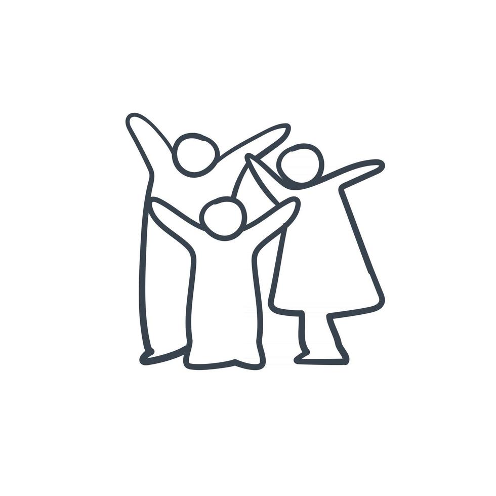 hand tekenen gelukkige familie doodle pictogram. vector