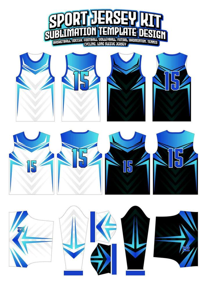 blauw pijl Jersey ontwerp sportkleding patroon sjabloon vector