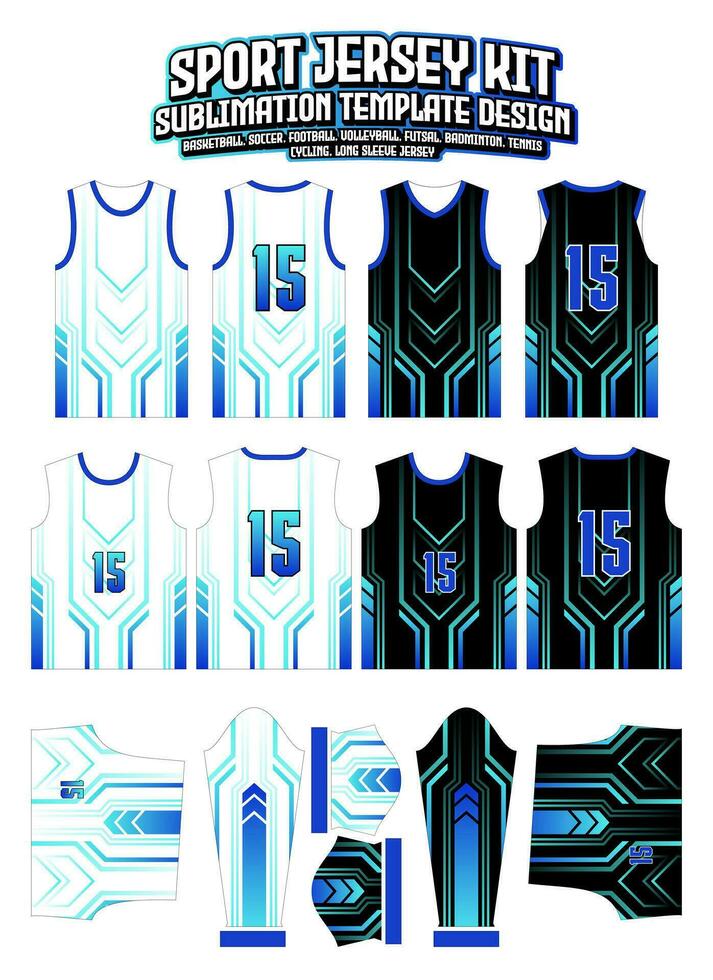 sportief blauw helling Jersey ontwerp sportkleding patroon sjabloon vector